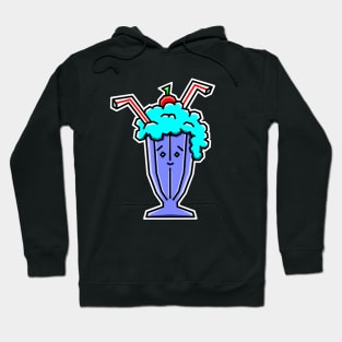 Cute Blueberry Milkeshake with a Cherry on Top - Blue Drink Gift - Blueberry Milkshake Hoodie